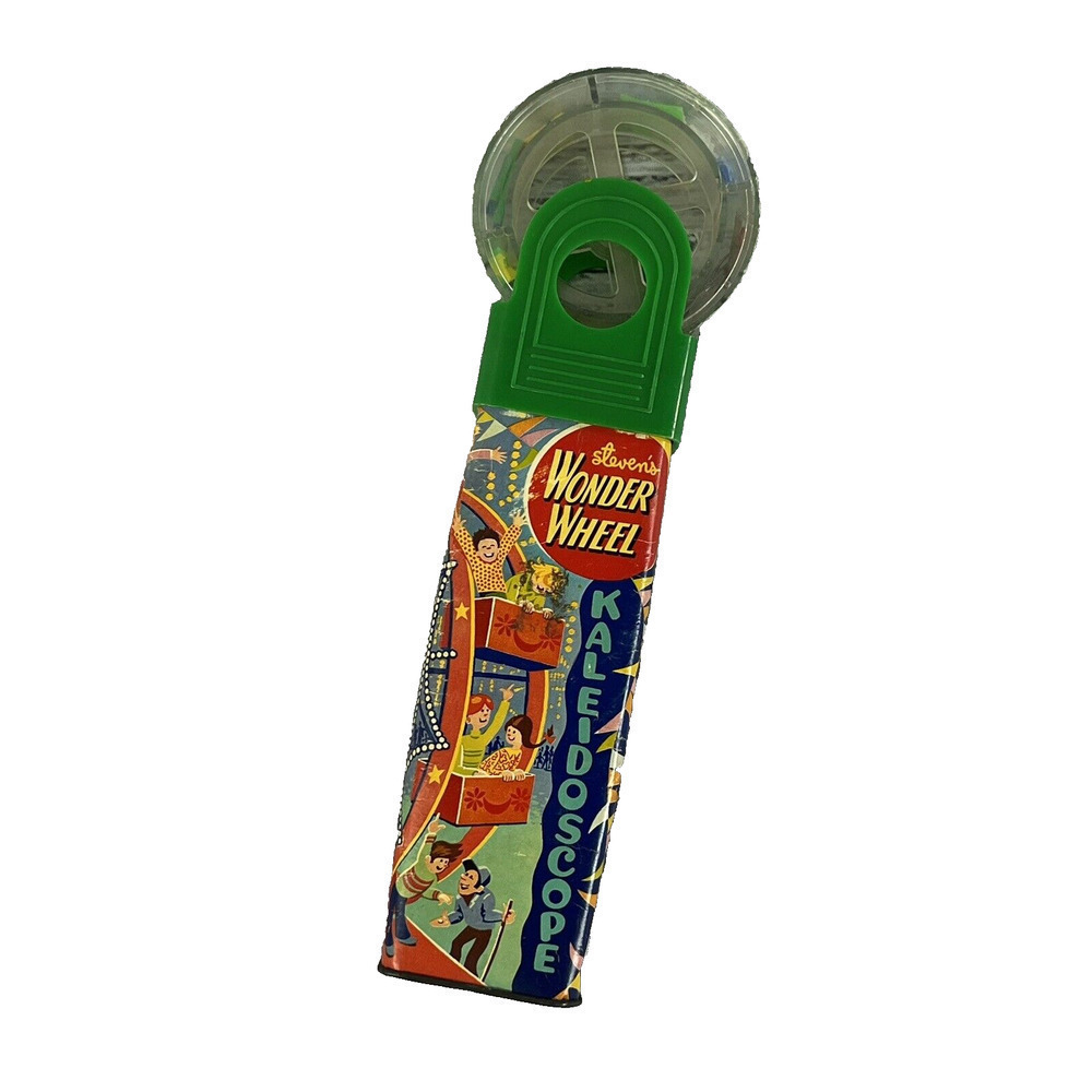 Vintage Steven's Wonder Wheel Kaleidoscope Toy Ferris Wheel Green 1972